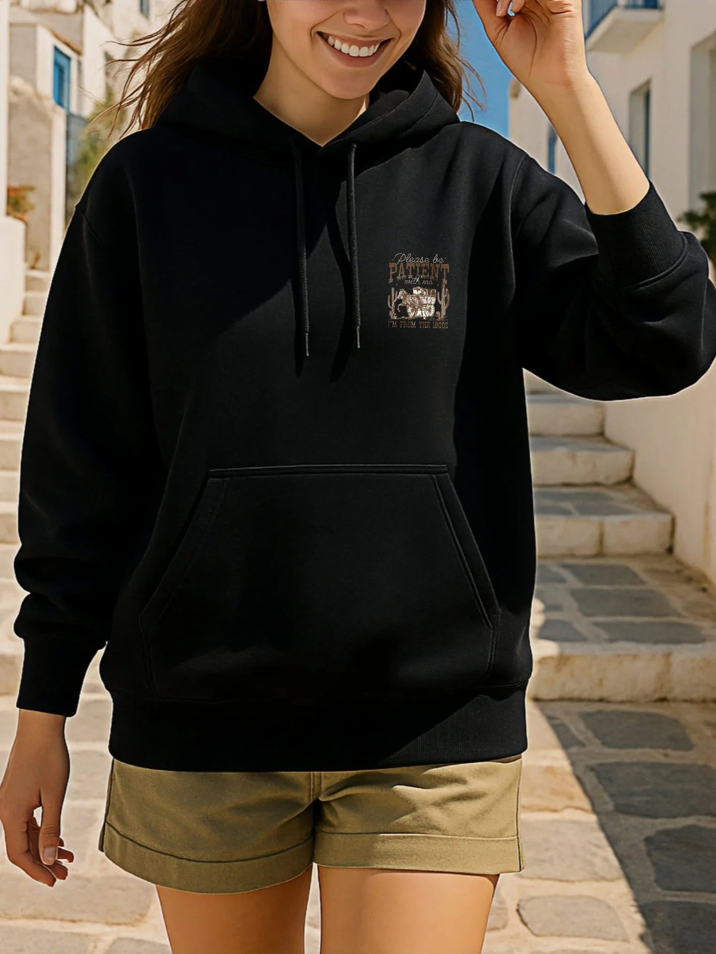 Graphic Hoodie Women, Vintage Graphic Print, Retro Style, Soft Fabric, Casual Everyday Wear, For Young Men
