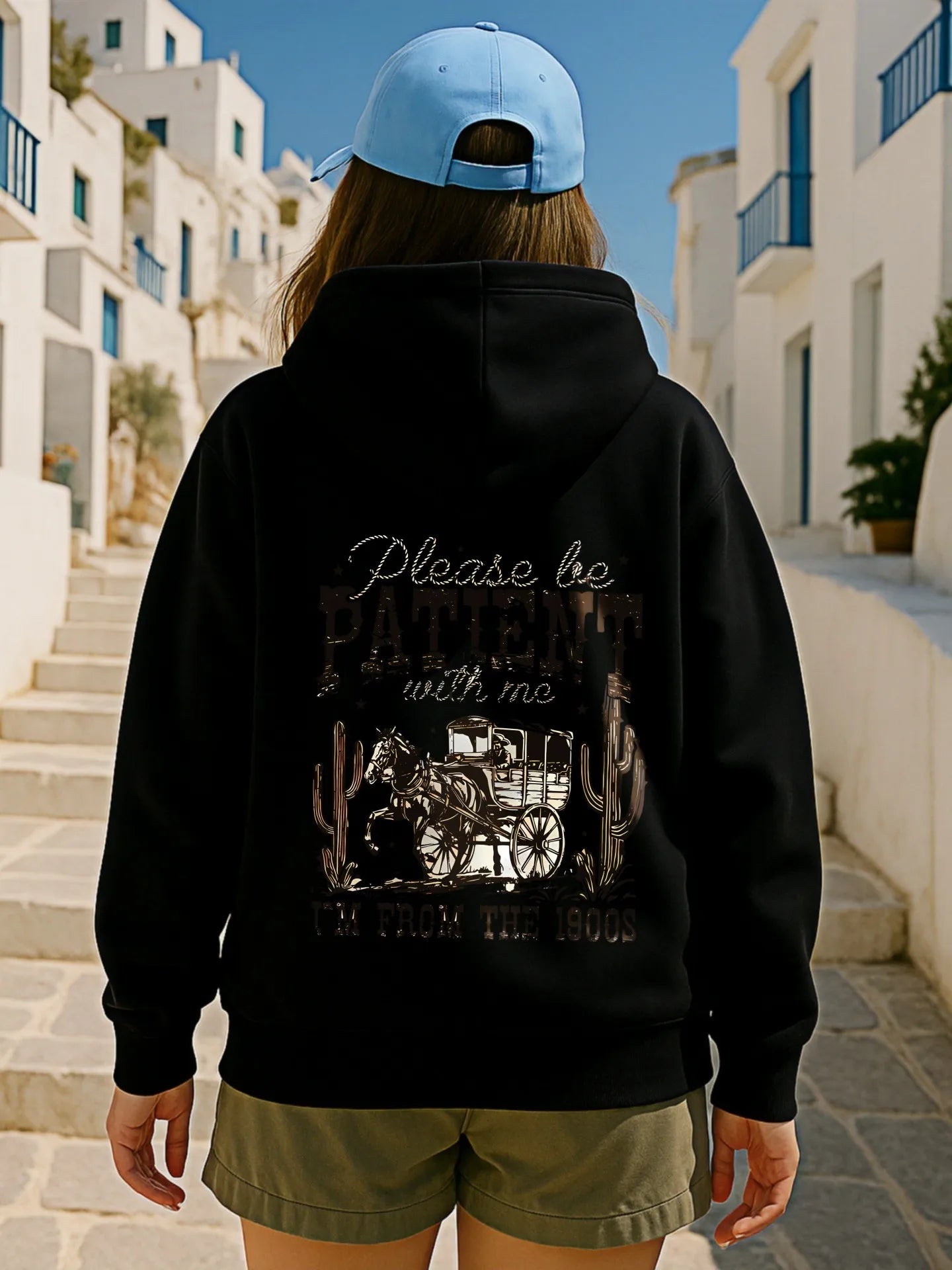 Graphic Hoodie Women, Vintage Graphic Print, Retro Style, Soft Fabric, Casual Everyday Wear, For Young Men