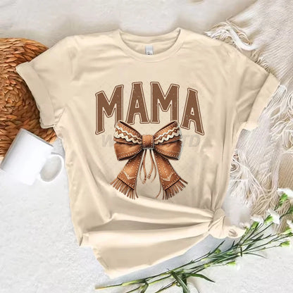 Cowgirl T-shirts Women Summer Short Sleeve T-shirt Funny Mothers Day Retro Clothing Harajuku Cowgirl Fashion Casual Tops Tees