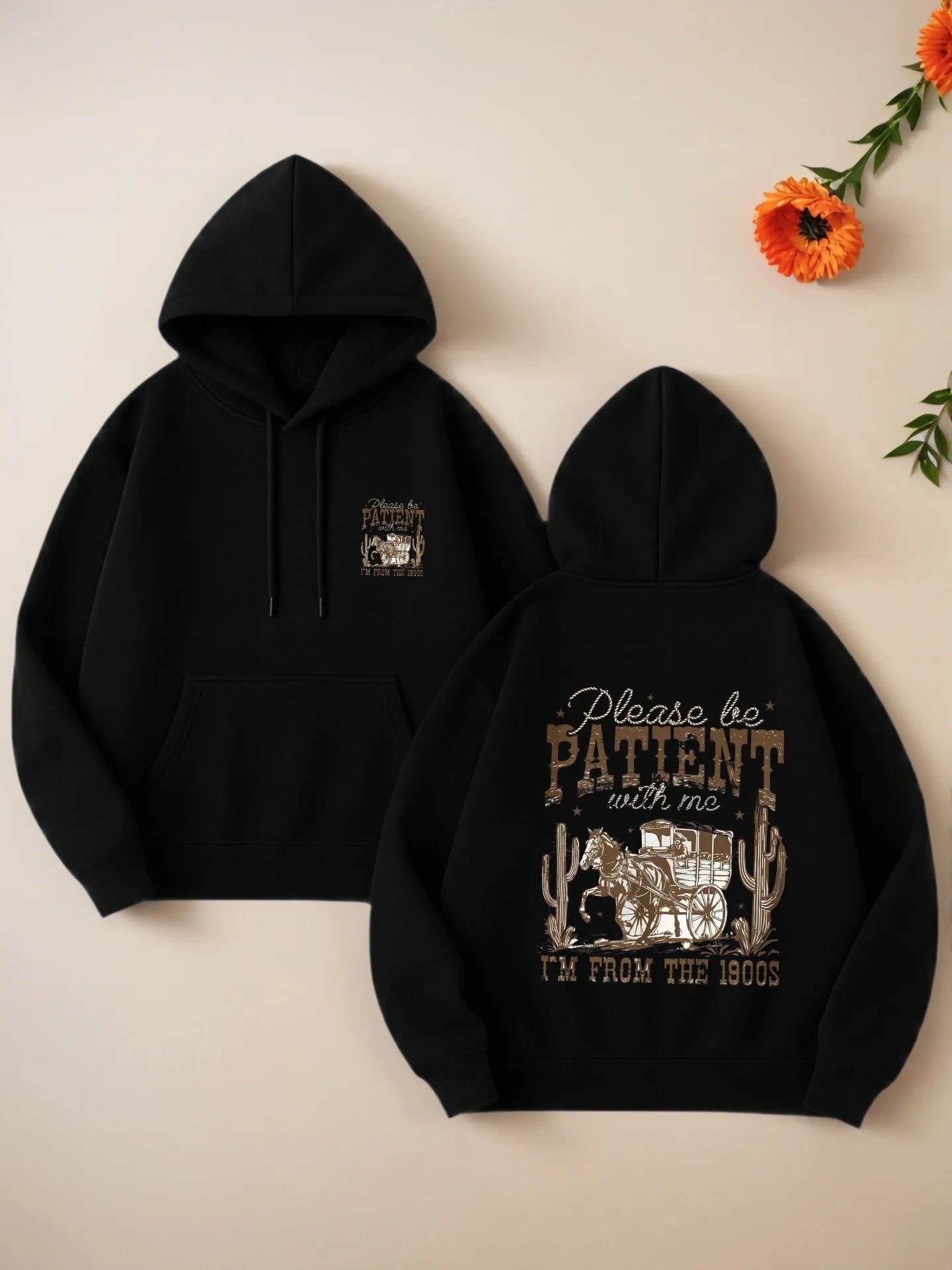 Graphic Hoodie Women, Vintage Graphic Print, Retro Style, Soft Fabric, Casual Everyday Wear, For Young Men