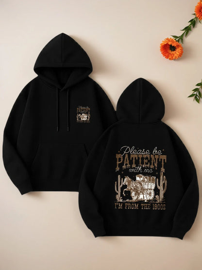 Graphic Hoodie Women, Vintage Graphic Print, Retro Style, Soft Fabric, Casual Everyday Wear, For Young Men