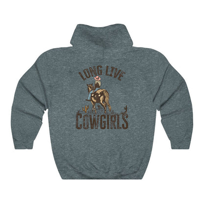 Long Live Cowgirls Hoodie Western Desert Hooded Sweatshirt Vintage Cactus Cowgirl Pullover Wild West Country Girl Trendy Hoodies