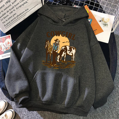 The Cowgirl Loose Pullover Hoodie