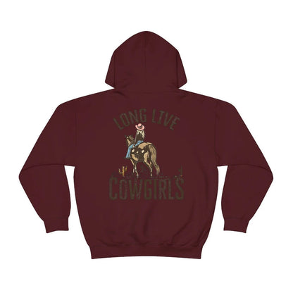 Long Live Cowgirls Hoodie Western Desert Hooded Sweatshirt Vintage Cactus Cowgirl Pullover Wild West Country Girl Trendy Hoodies